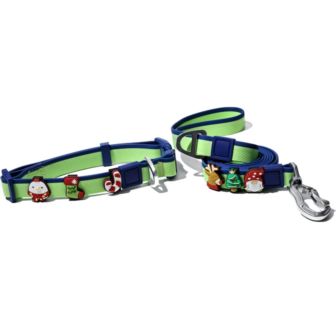 Dual-Color Embossed Pet Leash Set Stylish, Fun & Practical