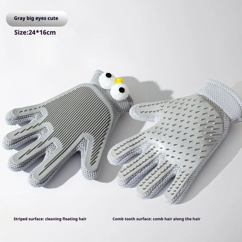 Cat Grooming Gloves Hair Removal and Massage Brush for Pets