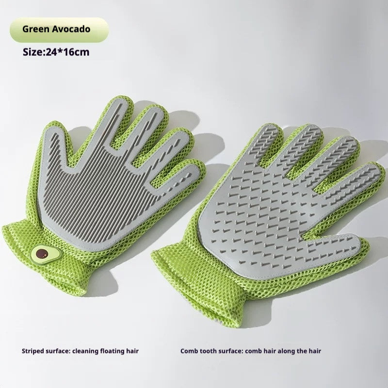 Cat Grooming Gloves Hair Removal and Massage Brush for Pets