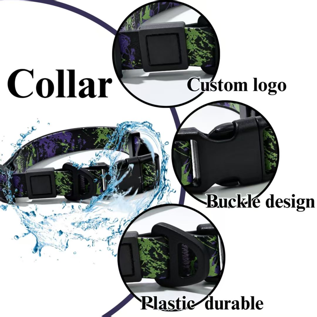 Camouflage UV-Printed Pet Leash Set Stylish & Durable for Outdoor Use