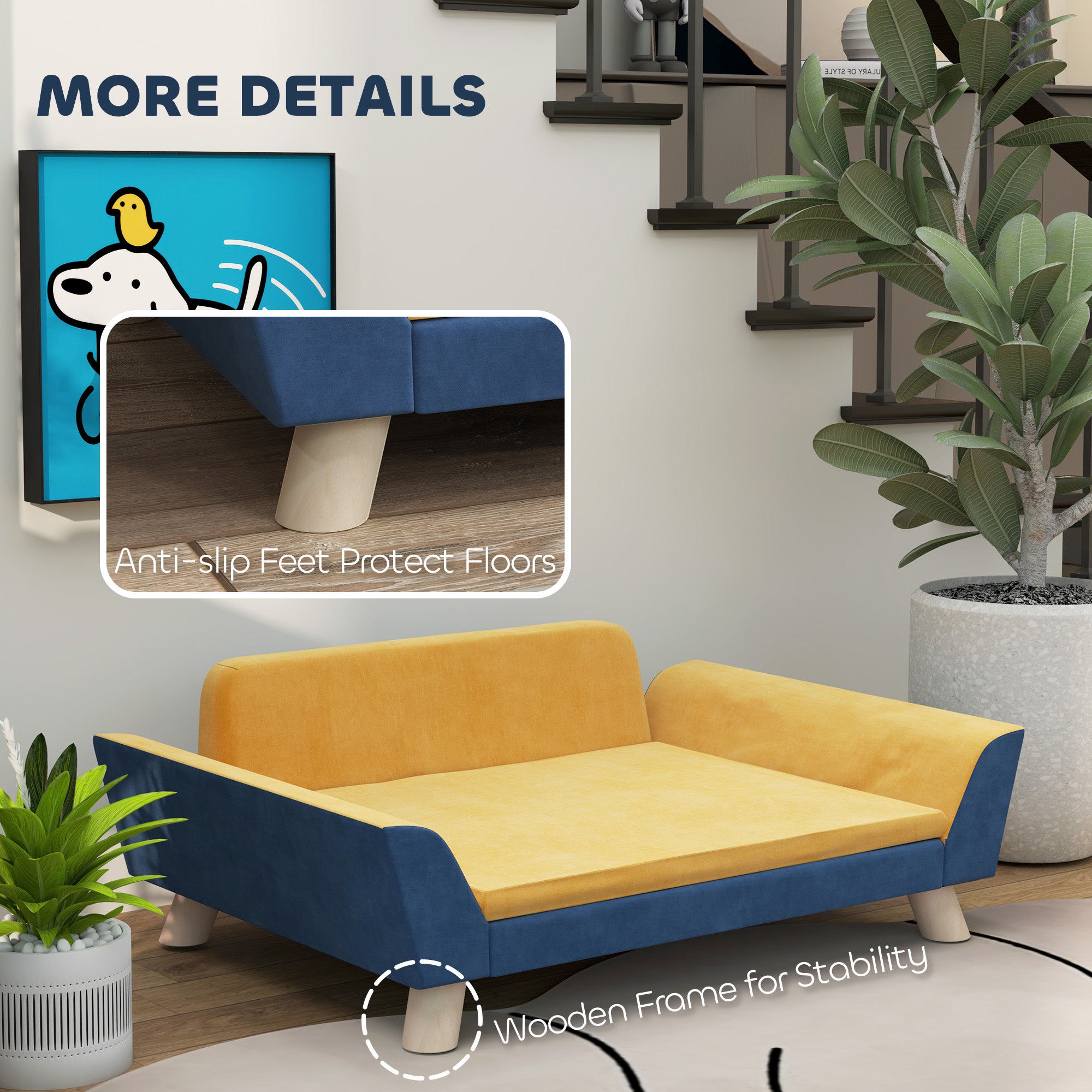 Dog Sofa Bed for Small Dogs Soft Cushion, Washable Cover