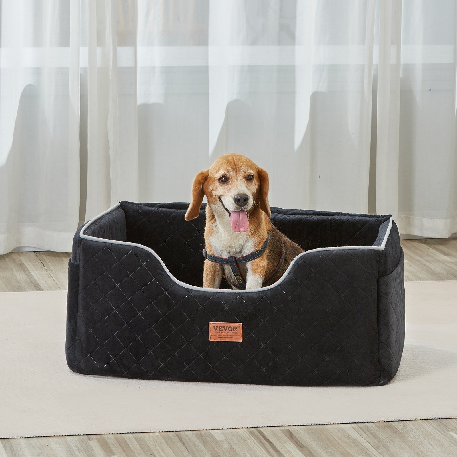 Black Dog Booster Car Seat for Medium to Large Dogs