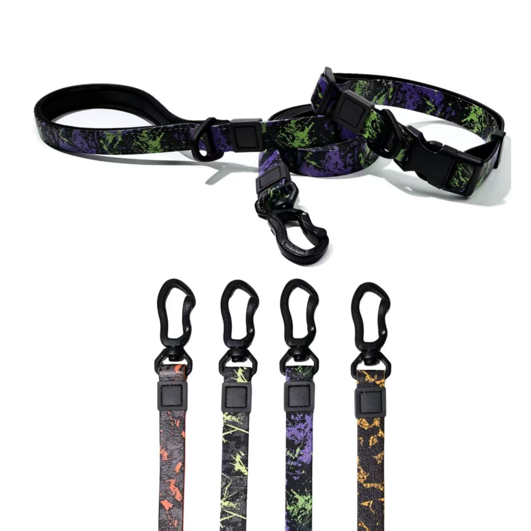 Camouflage UV-Printed Pet Leash Set Stylish & Durable for Outdoor Use