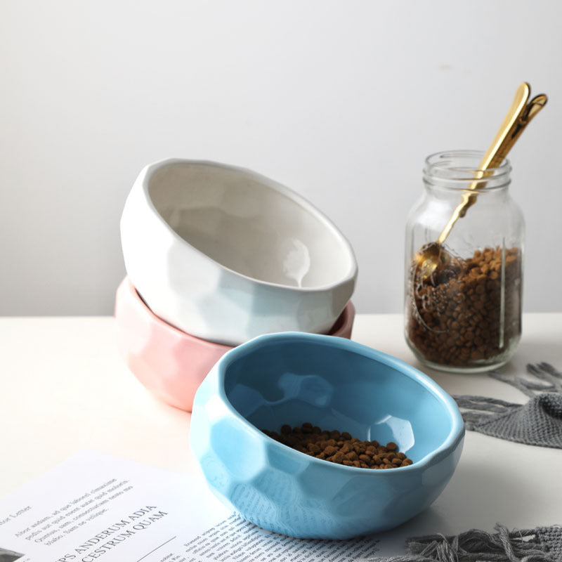 Oblique Pet Food Bowl for Cats and Dogs