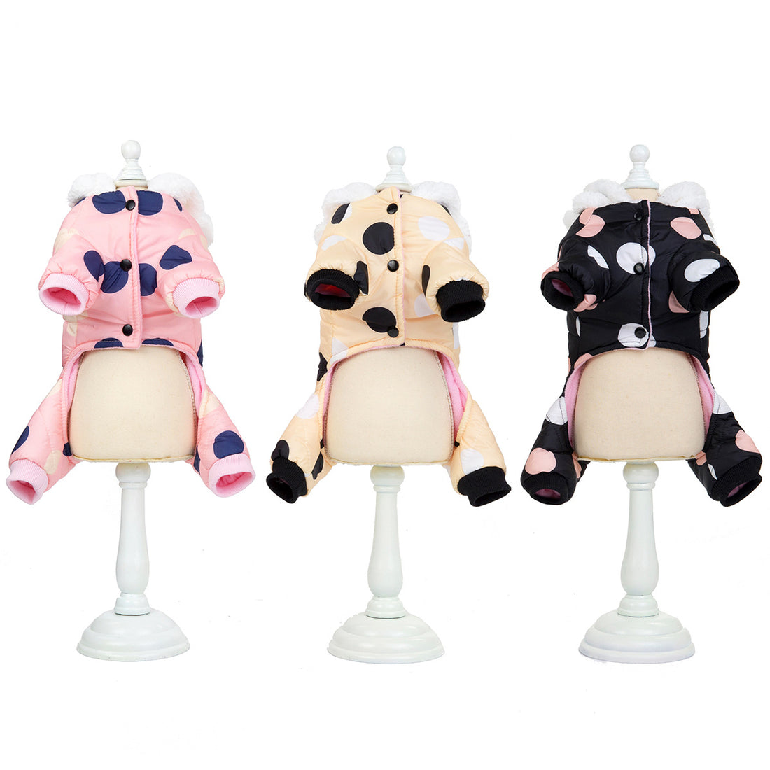 Warm Big Polka Dot Four-Leg Cotton Coat