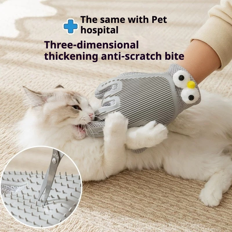 Cat Grooming Gloves Hair Removal and Massage Brush for Pets