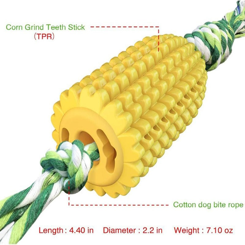 Durable Chew & Squeak Dog Toy Interactive Corn Cob for All Sizes