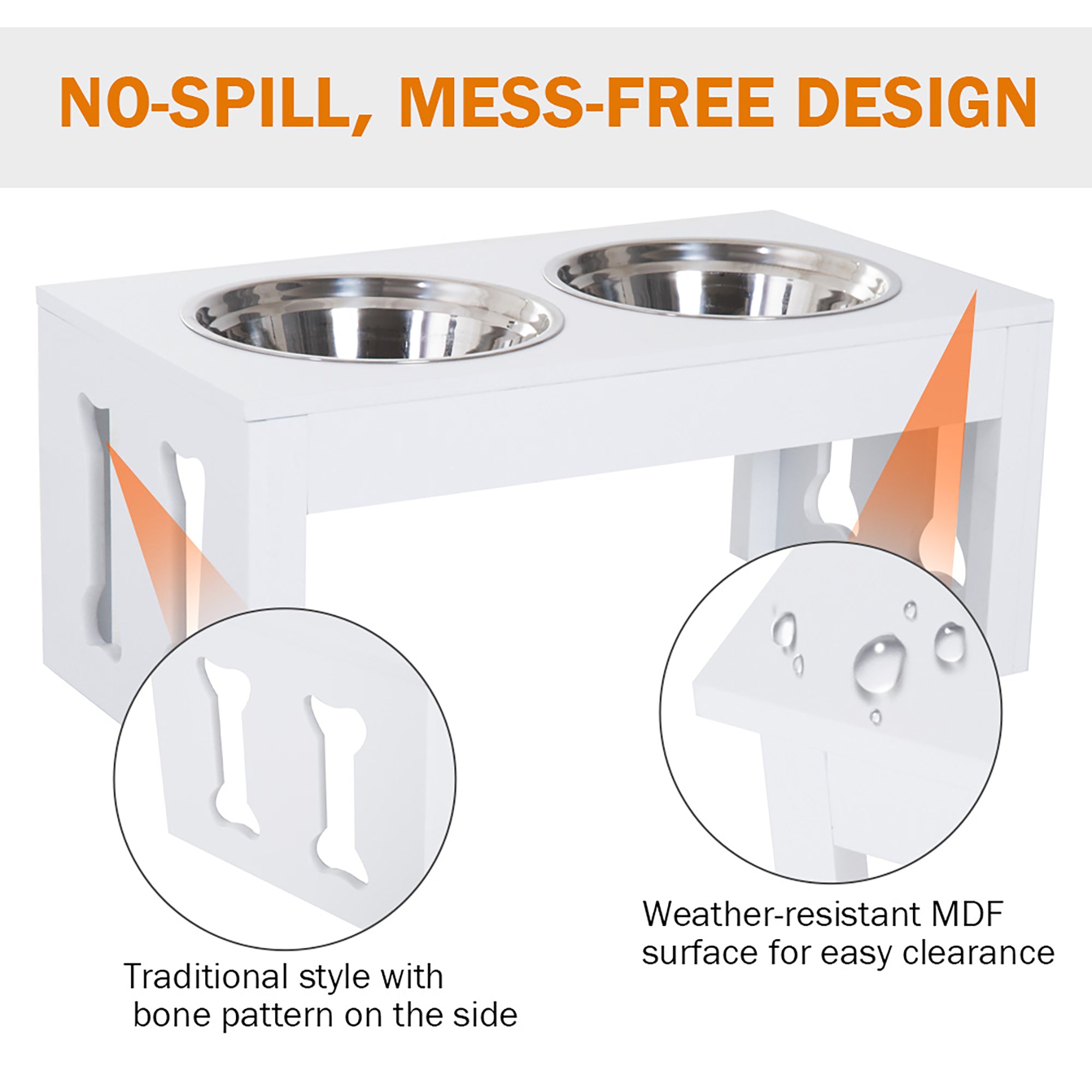 Elevated Wooden Dog Bowl Modern Raised Feeding Station