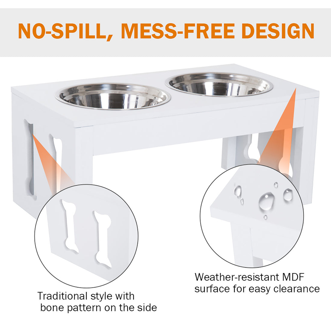 Elevated Wooden Dog Bowl Modern Raised Feeding Station