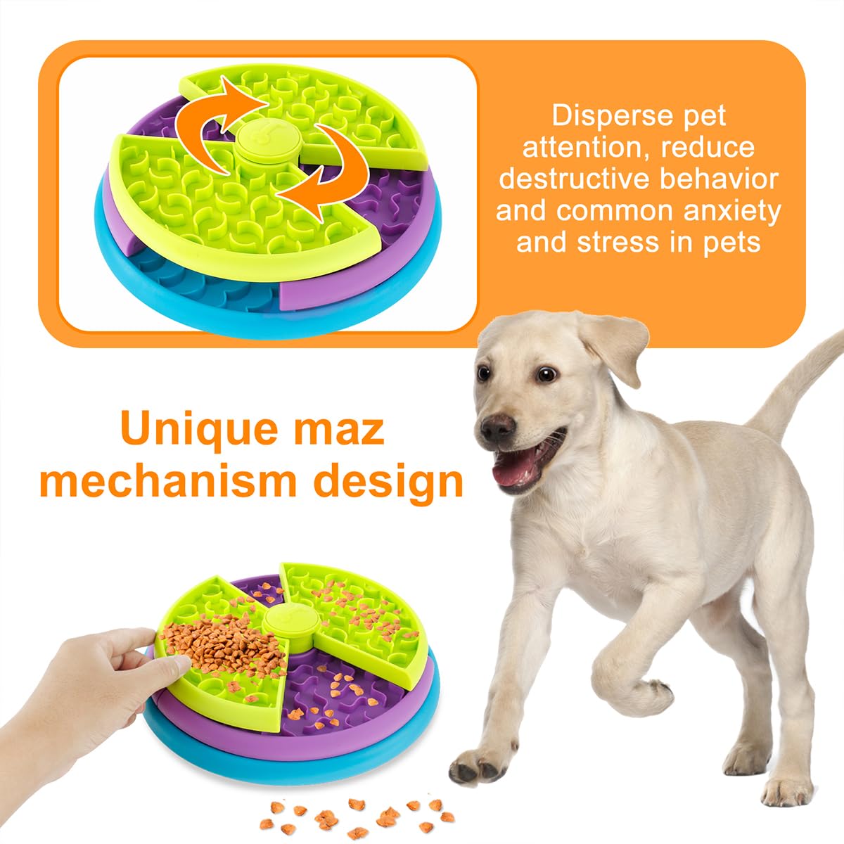 3-in-1 Slow Feed Pet Bowl Anti-Choke Feeder & Lick Mat for Dogs