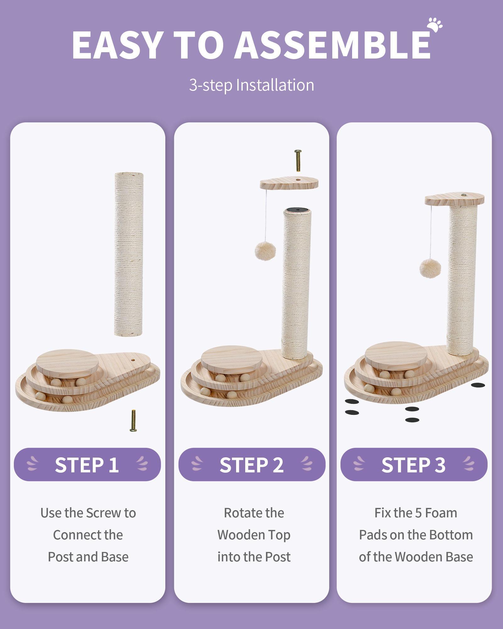 Indoor Cat Scratching Board with Interactive Ball Track Toy