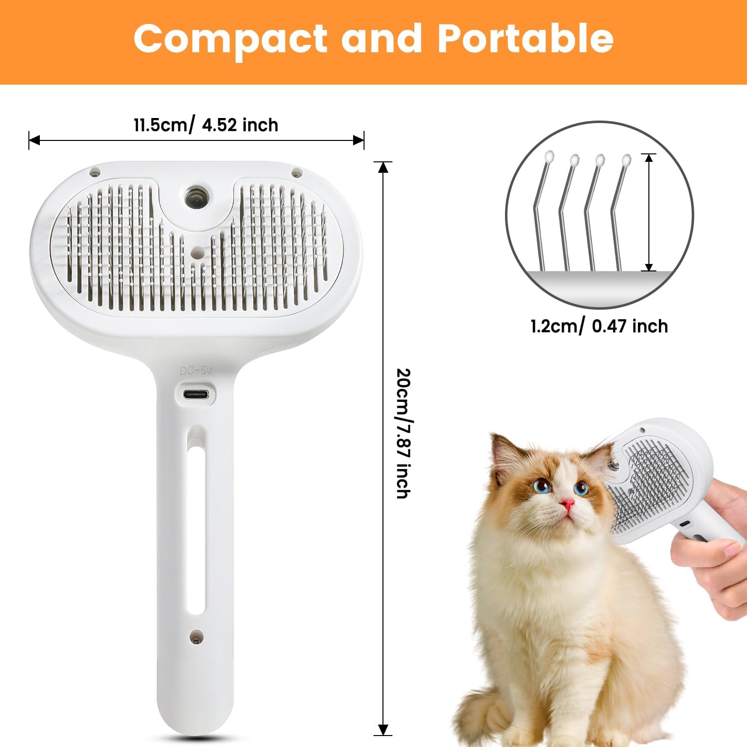 3-in-1 Pet Steam Brush Hair Removal & Grooming for Cats and Dogs