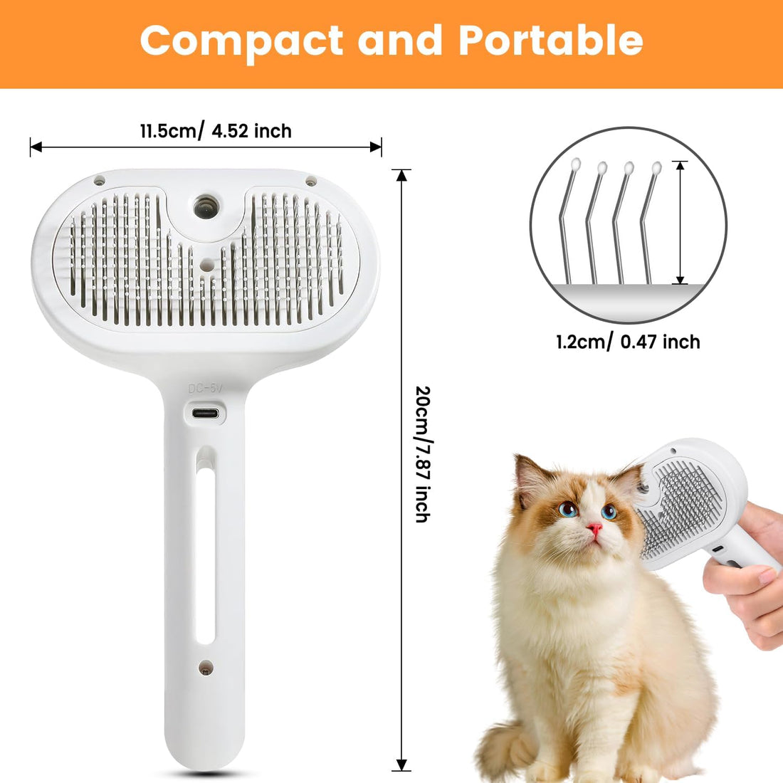 3-in-1 Pet Steam Brush Hair Removal & Grooming for Cats and Dogs