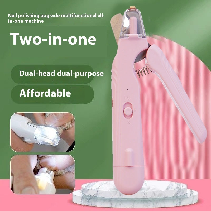 2-in-1 Pet Nail Clippers with LED Light Dog & Cat Paw Trimmer