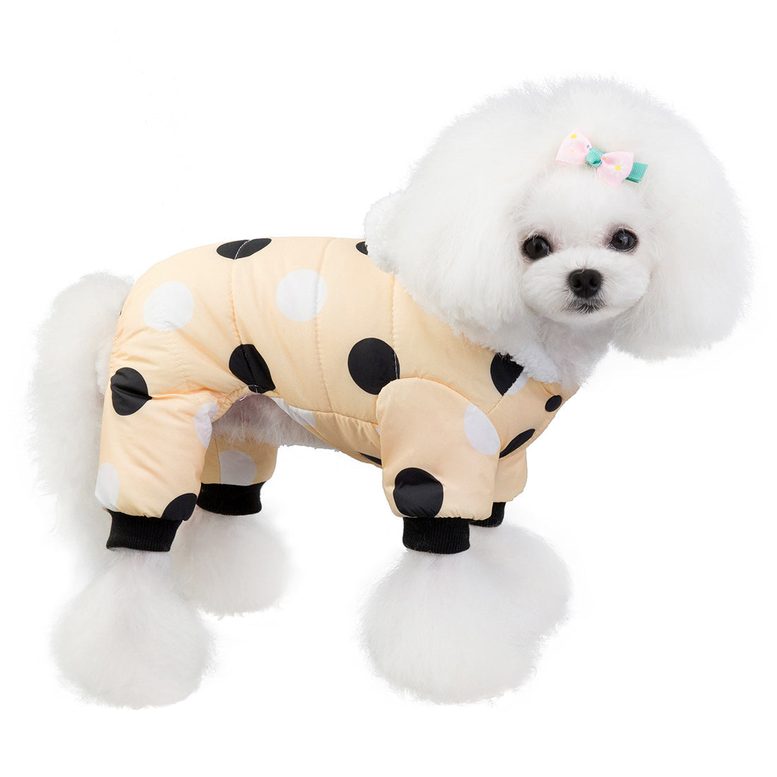 Warm Big Polka Dot Four-Leg Cotton Coat