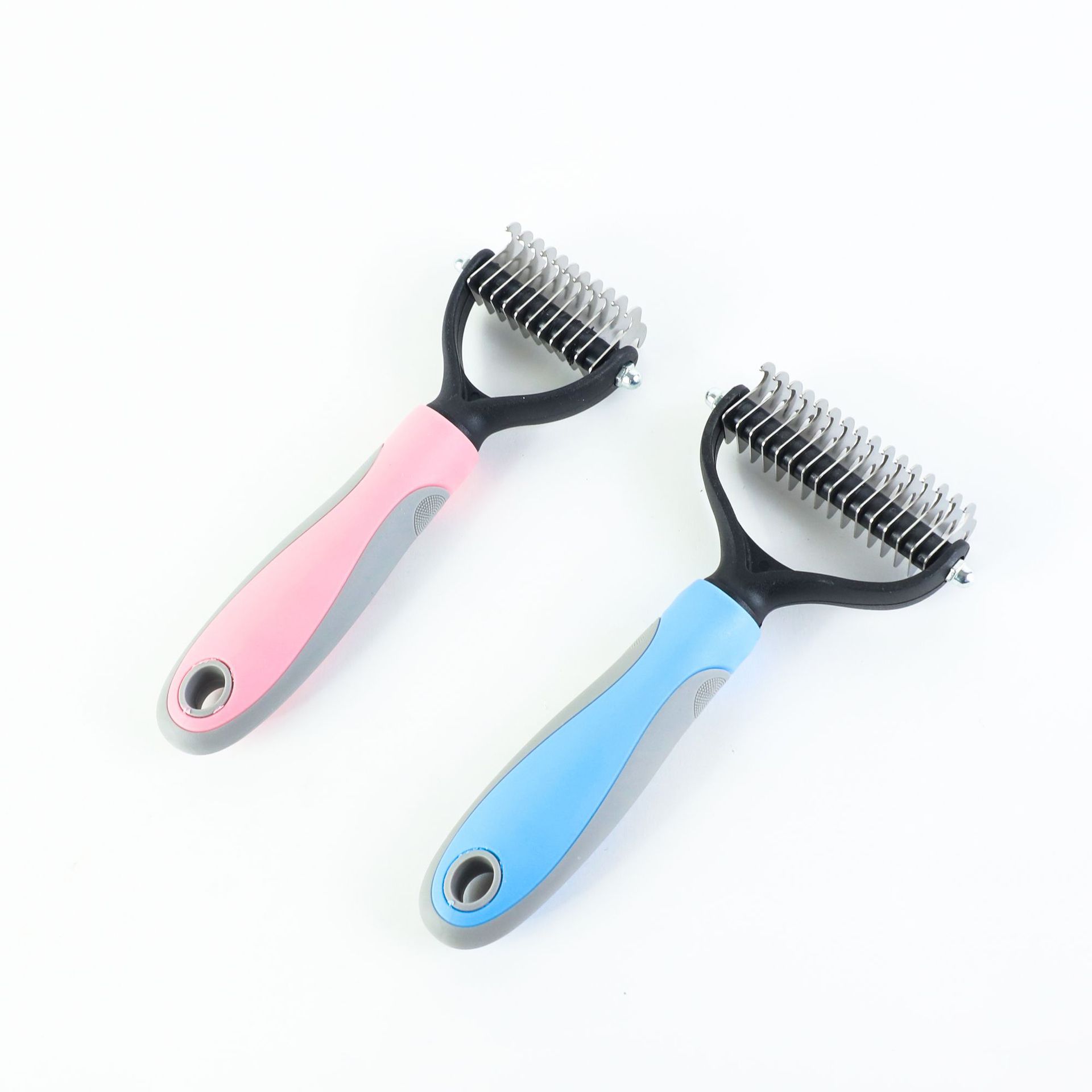Double-Sided Stainless Steel Pet Brush Grooming & Dematting Tool