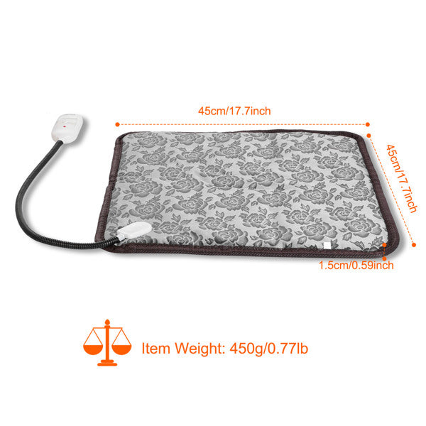 Pet Heating Pad Waterproof Adjustable Warm Blanket with Anti-Bite Steel Rope