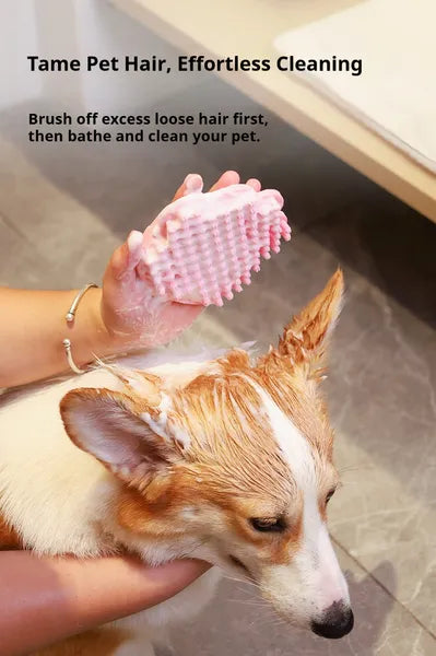 Dog Bath & Massage Brush Soothing Rubber Comb for Pets