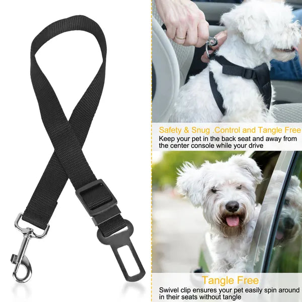 2-Pack Adjustable Pet Dog & Cat Safety Seat Belt Leashes