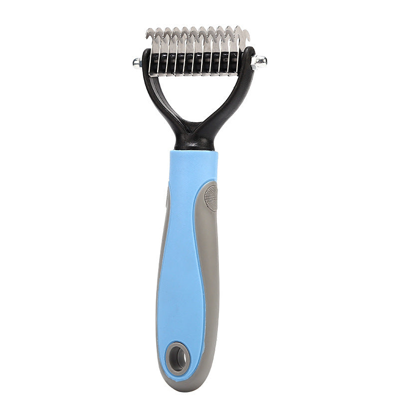 Double-Sided Stainless Steel Pet Brush Grooming & Dematting Tool