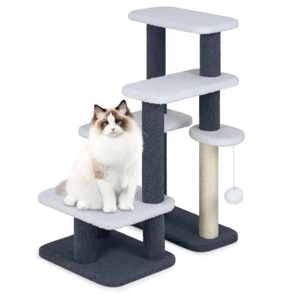 2-in-1 Cat Stairs & Tree with Sisal Scratching 4 Levels