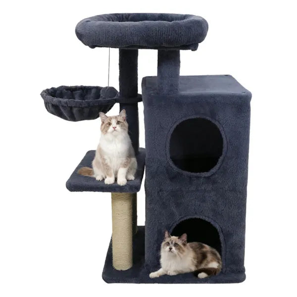 Dark Gray 33.5" Multi-Level Cat Tree with Condo & Scratching Posts