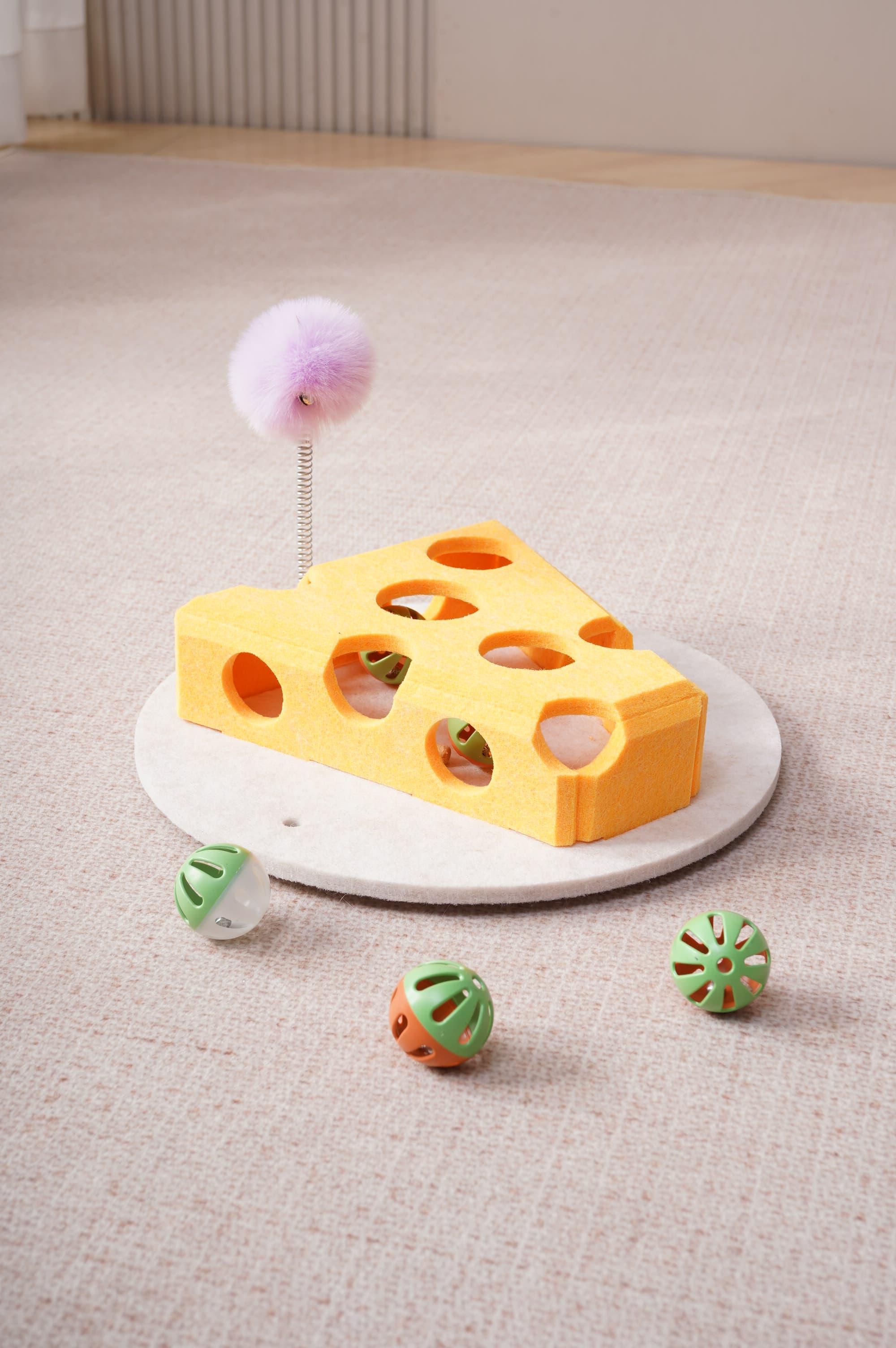 Cat Puzzle Toy with Ball, Wand & Suction Base Interactive