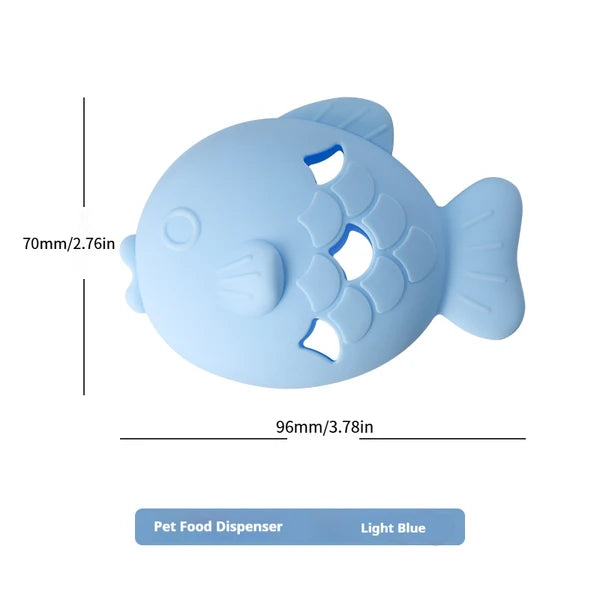 Fish-Shaped Dog Treat Dispenser Silicone Slow Feeder & Chew Toy