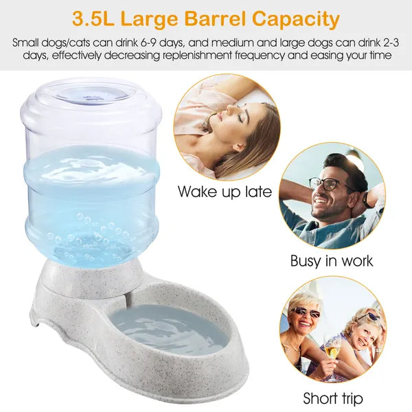 3.5L Gravity Water Dispenser Automatic Pet Feeder for Cats & Dogs