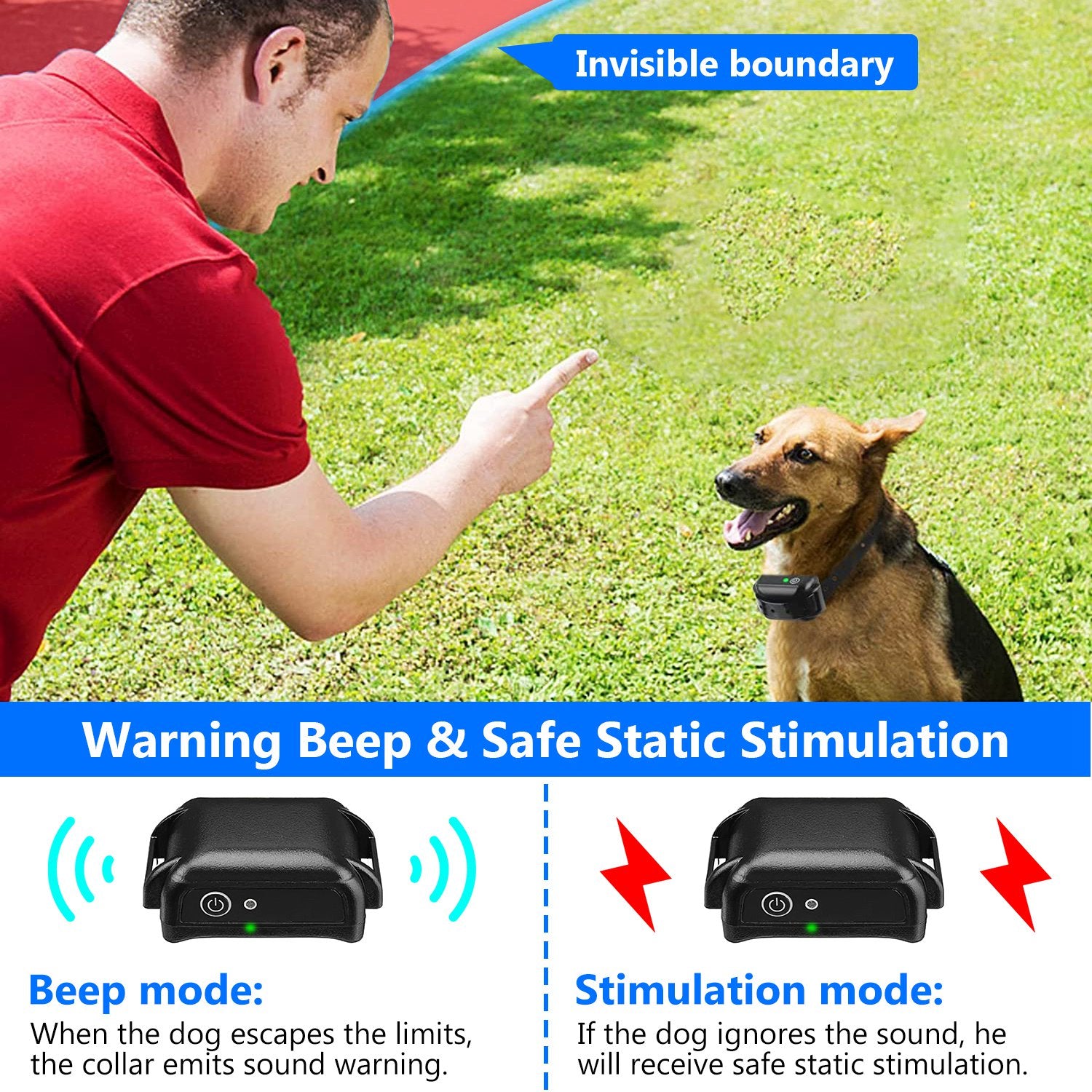 Wireless Electric Dog Fence Set Shock Collar Training System for All Dogs