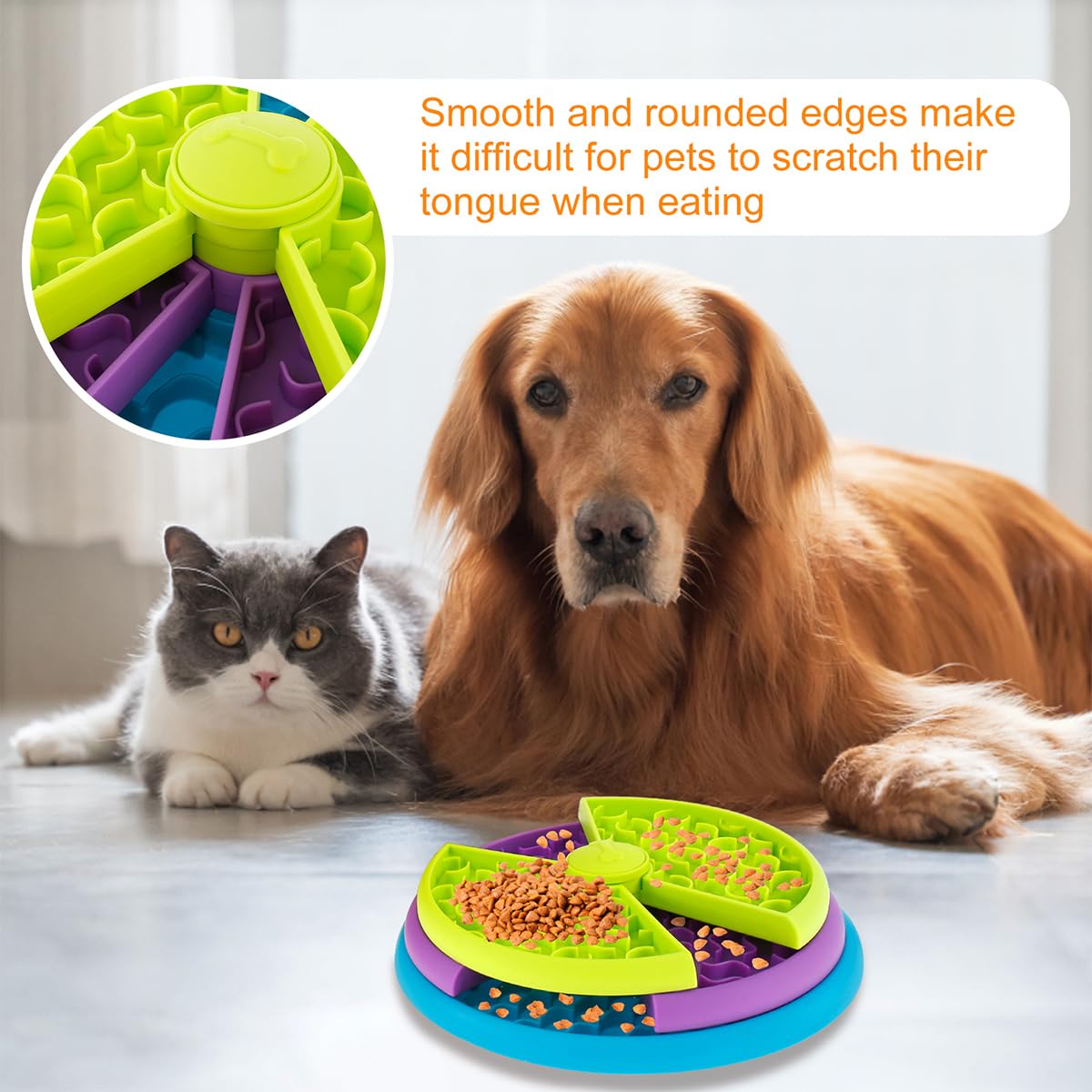 3-in-1 Slow Feed Pet Bowl Anti-Choke Feeder & Lick Mat for Dogs