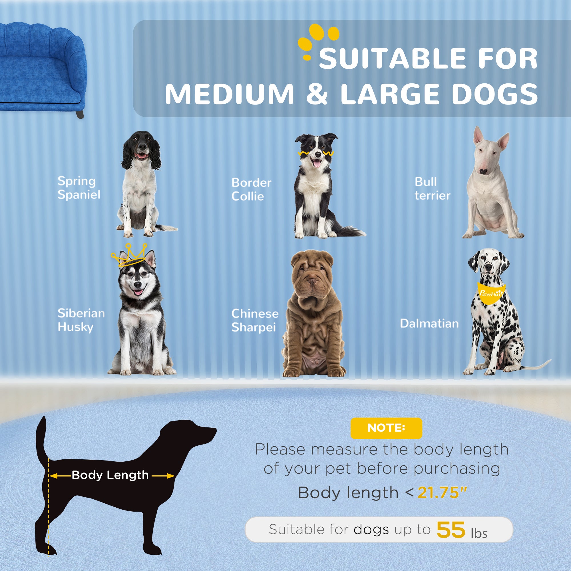 Pearl Design Pet Sofa Bed Cushion Sofa with Solid Wood Legs
