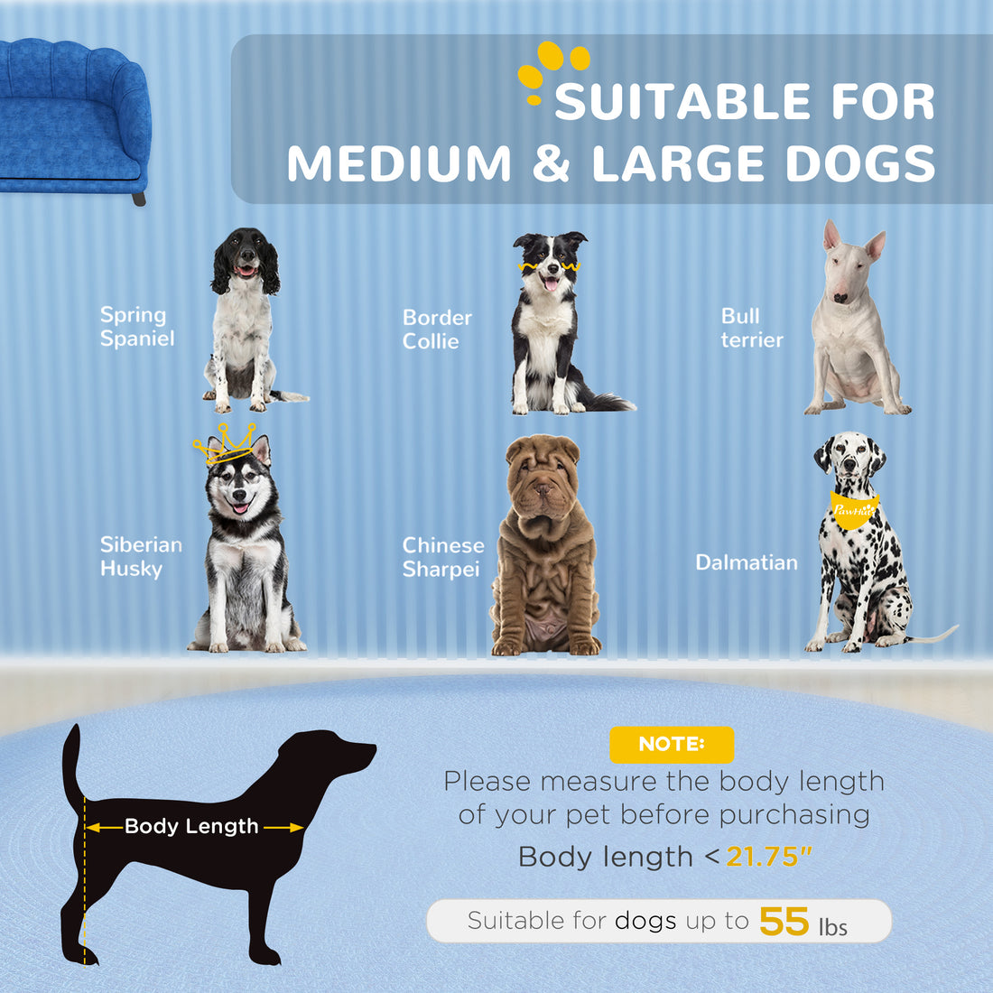 Pearl Design Pet Sofa Bed Cushion Sofa with Solid Wood Legs
