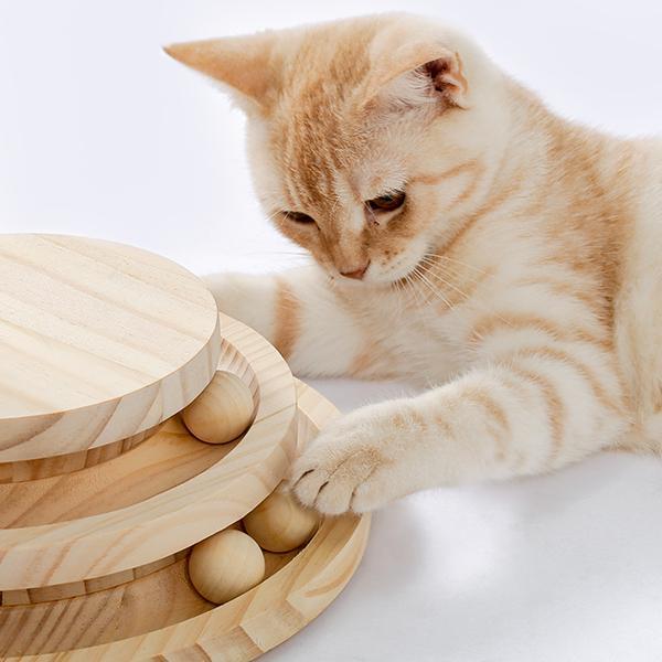 Indoor Cat Scratching Board with Interactive Ball Track Toy
