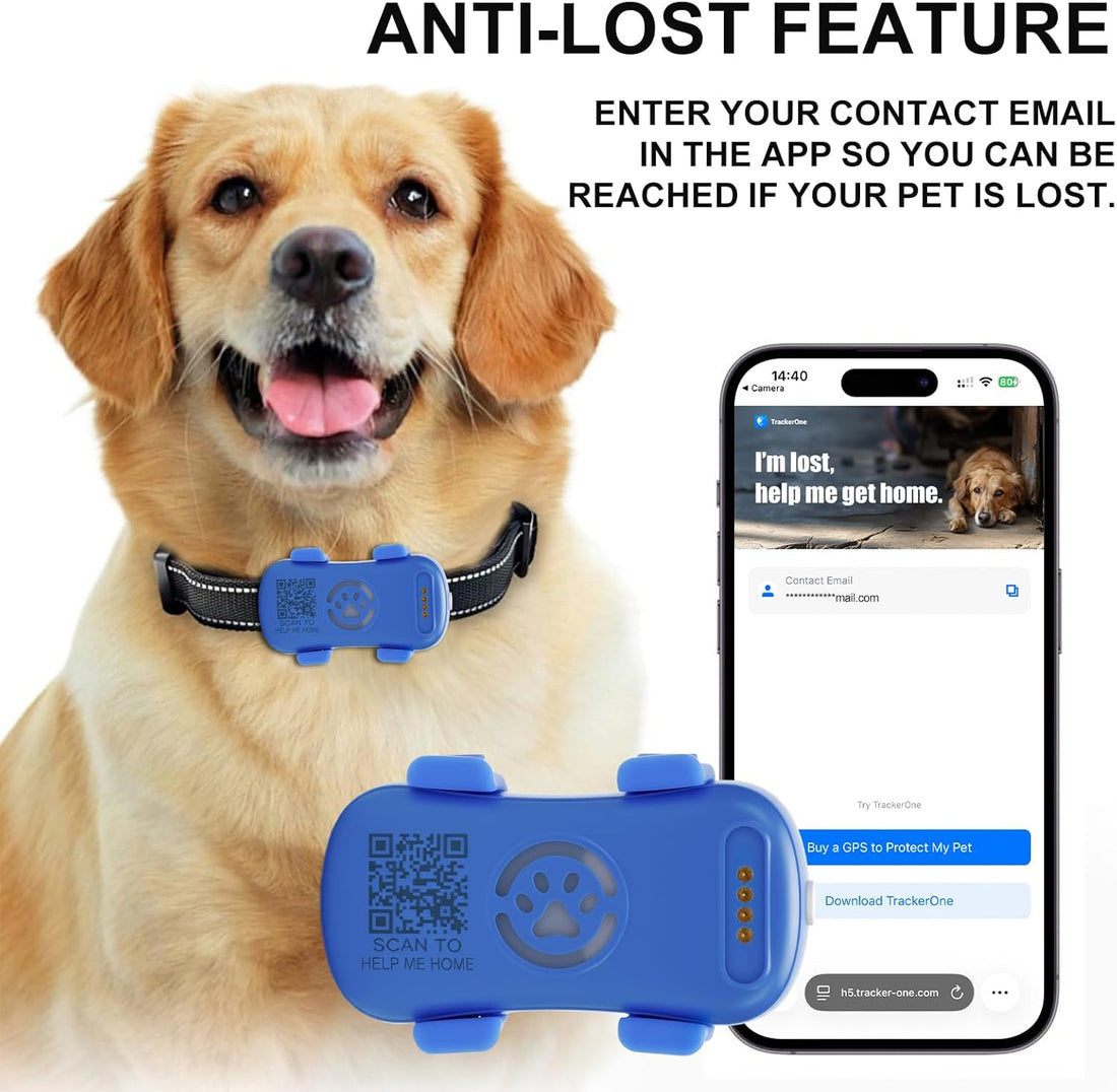 Dog GPS Tracker Real-Time Anti-Lost Tracker with Geofence & Alerts