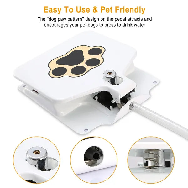 Outdoor Dog Water Fountain Step-On Pet Water Dispenser
