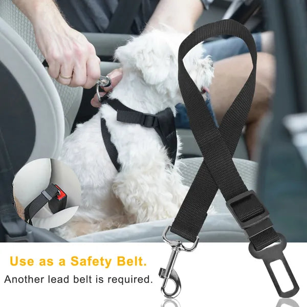 2-Pack Adjustable Pet Dog & Cat Safety Seat Belt Leashes