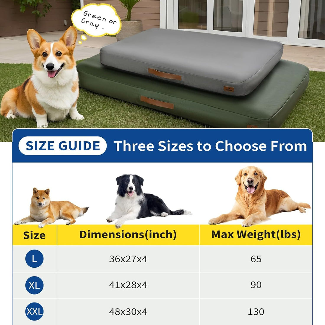 Medium Outdoor Dog Bed Inflatable, Waterproof, Non-Slip, Washable Travel Mat