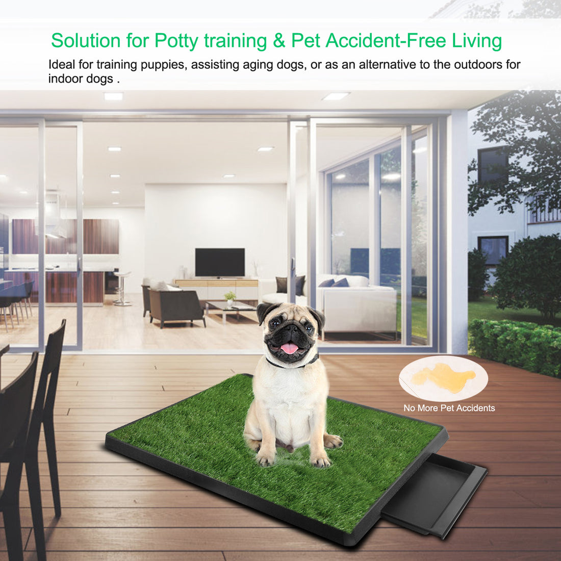 Artificial Grass Dog Potty Training Mat Indoor & Outdoor Puppy Tray