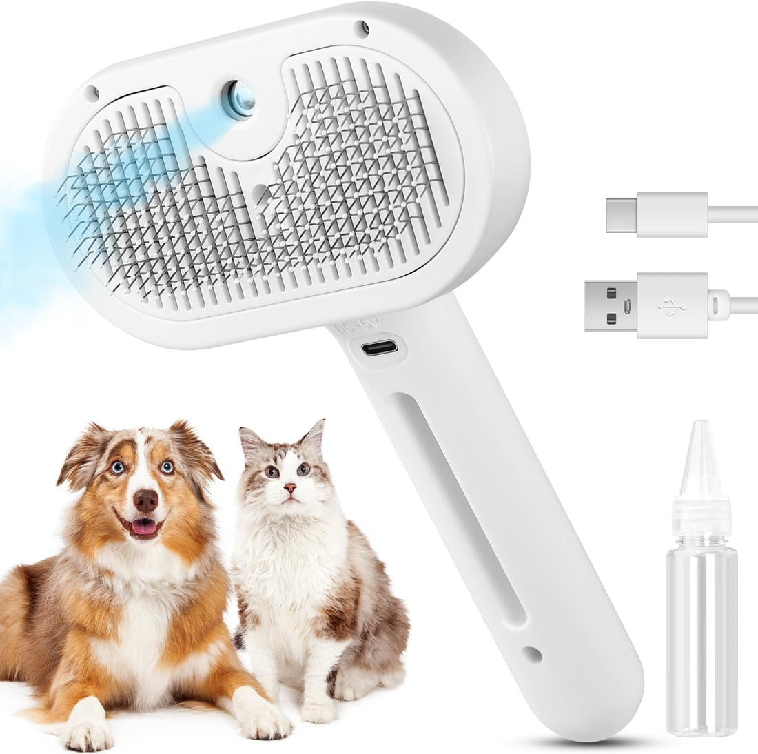 3-in-1 Pet Steam Brush Hair Removal & Grooming for Cats and Dogs