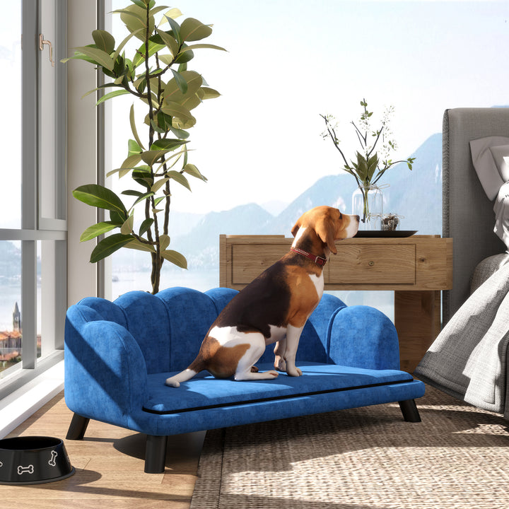 Pearl Design Pet Sofa Bed Cushion Sofa with Solid Wood Legs