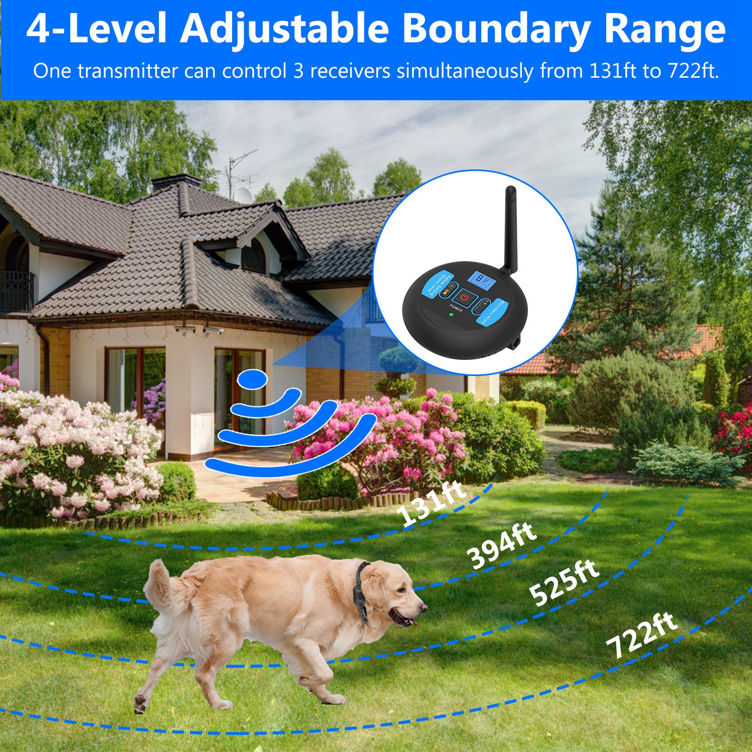 Wireless Electric Dog Fence Set Shock Collar Training System for All Dogs