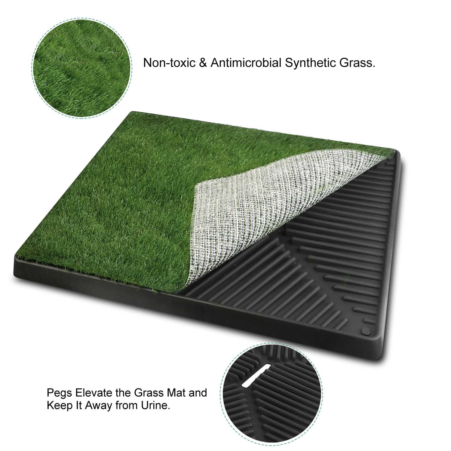Artificial Grass Dog Potty Training Mat Indoor & Outdoor Puppy Tray