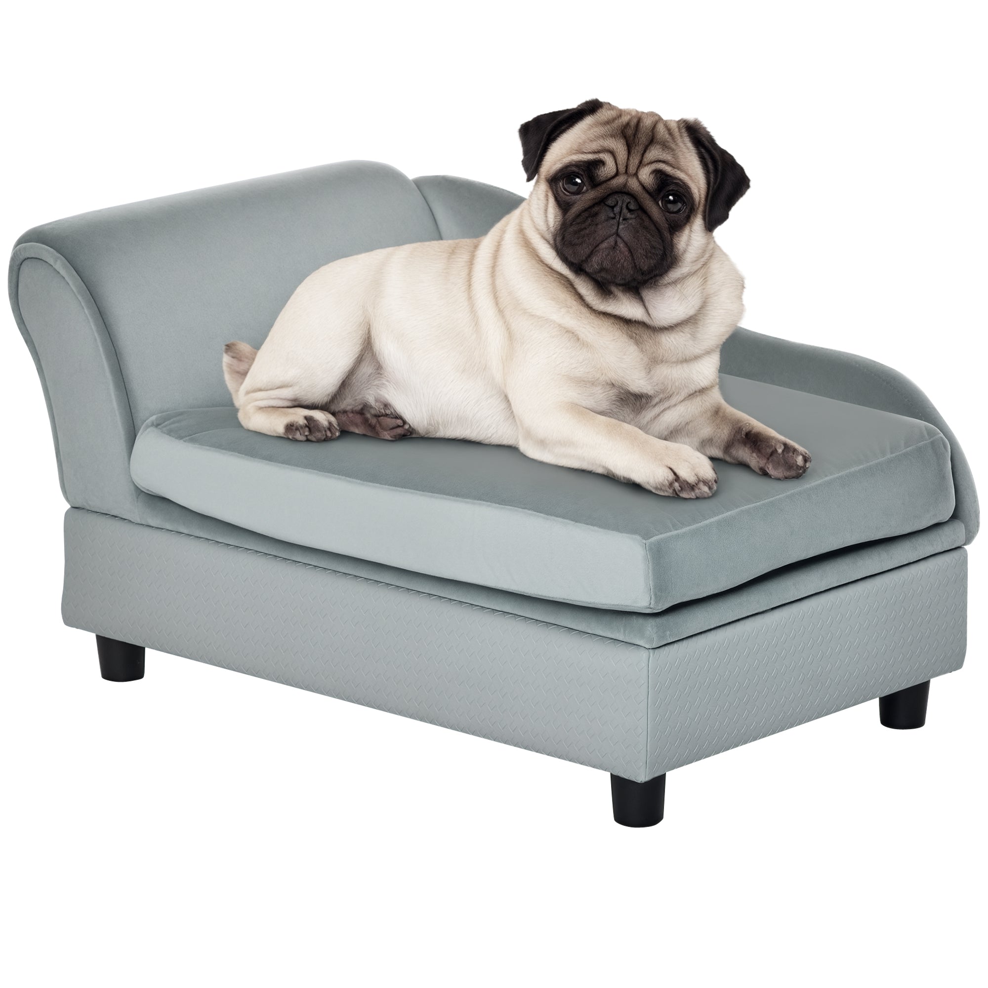 Luxury Dog Sofa Bed with Hidden Storage Modern Pet Couch for Small Dogs