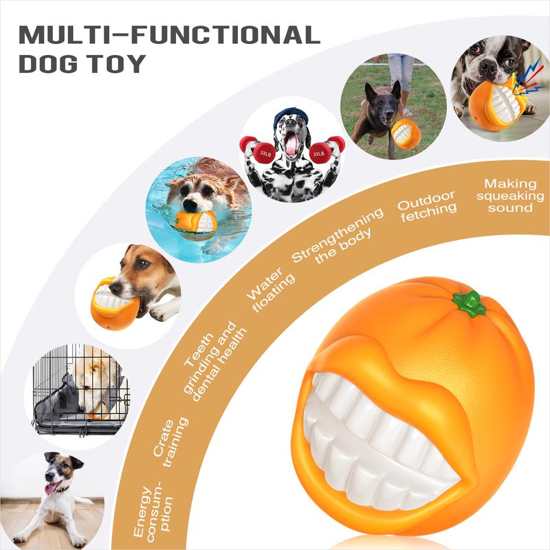 Prokel Tough Squeaky Dog Toy Durable Chew Ball for Aggressive Chewers