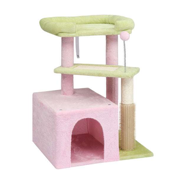 27.5" Multi-Level Cat Tree Scratching Post & Padded Condo for Kittens