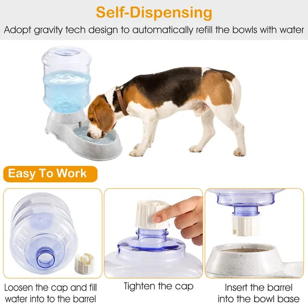 3.5L Gravity Water Dispenser Automatic Pet Feeder for Cats & Dogs
