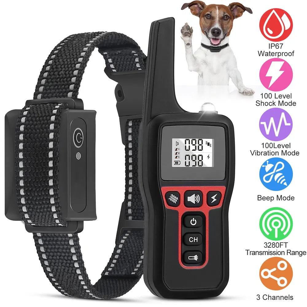 3280ft Waterproof Dog Training Collar Beep, Vibration & Shock Function