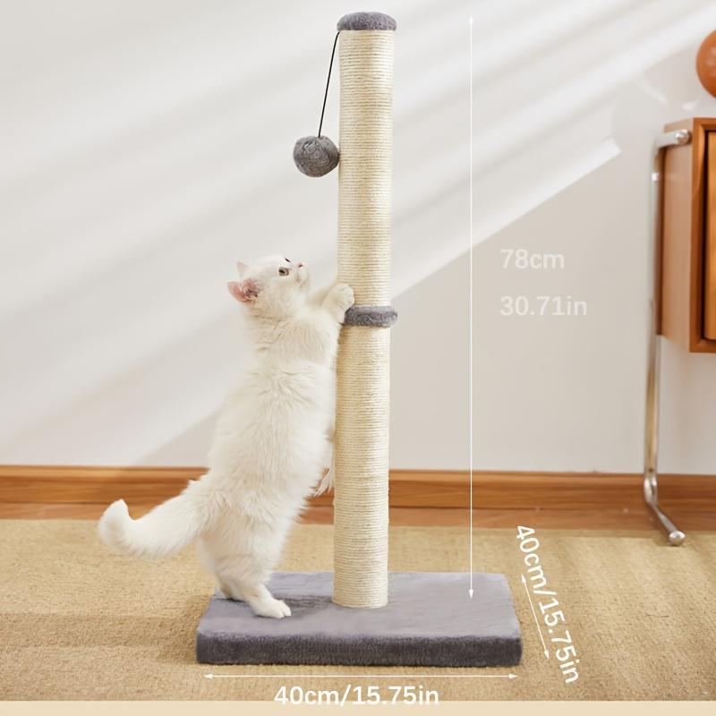 Durable Sisal Rope Cat Scratching Post with Hanging Ball Toy