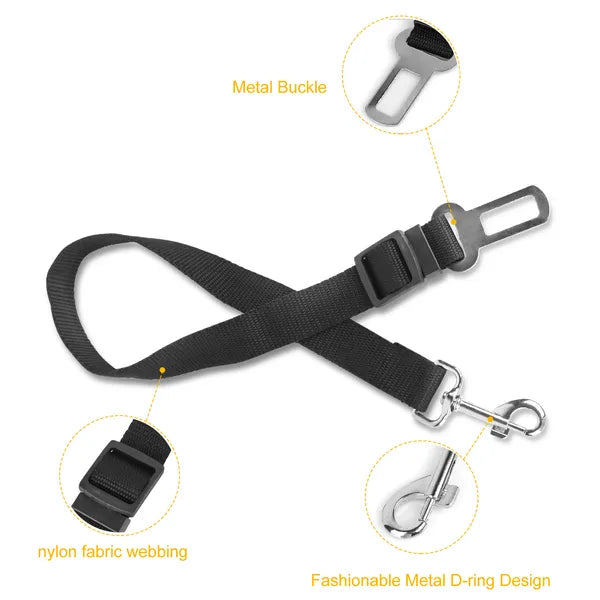 2-Pack Adjustable Pet Dog & Cat Safety Seat Belt Leashes